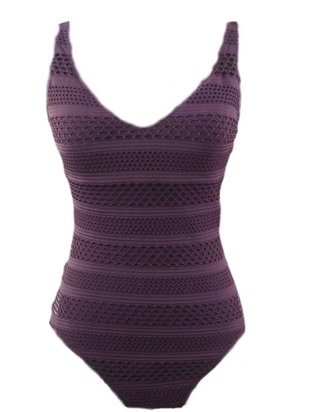Bleu Rod Beattie Textured Purple One-Piece Swimsuit Size 4